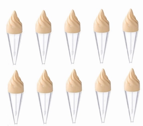 12 Pcs 5ml Empty Clear Lip Gloss Tube Bottles Ice Cream Shape Plastic Refillable Lip Glaze Tube Vials With Wand Cosmetic Container DIY Liquid Lipstick Tubes Makeup Samples,Yellow