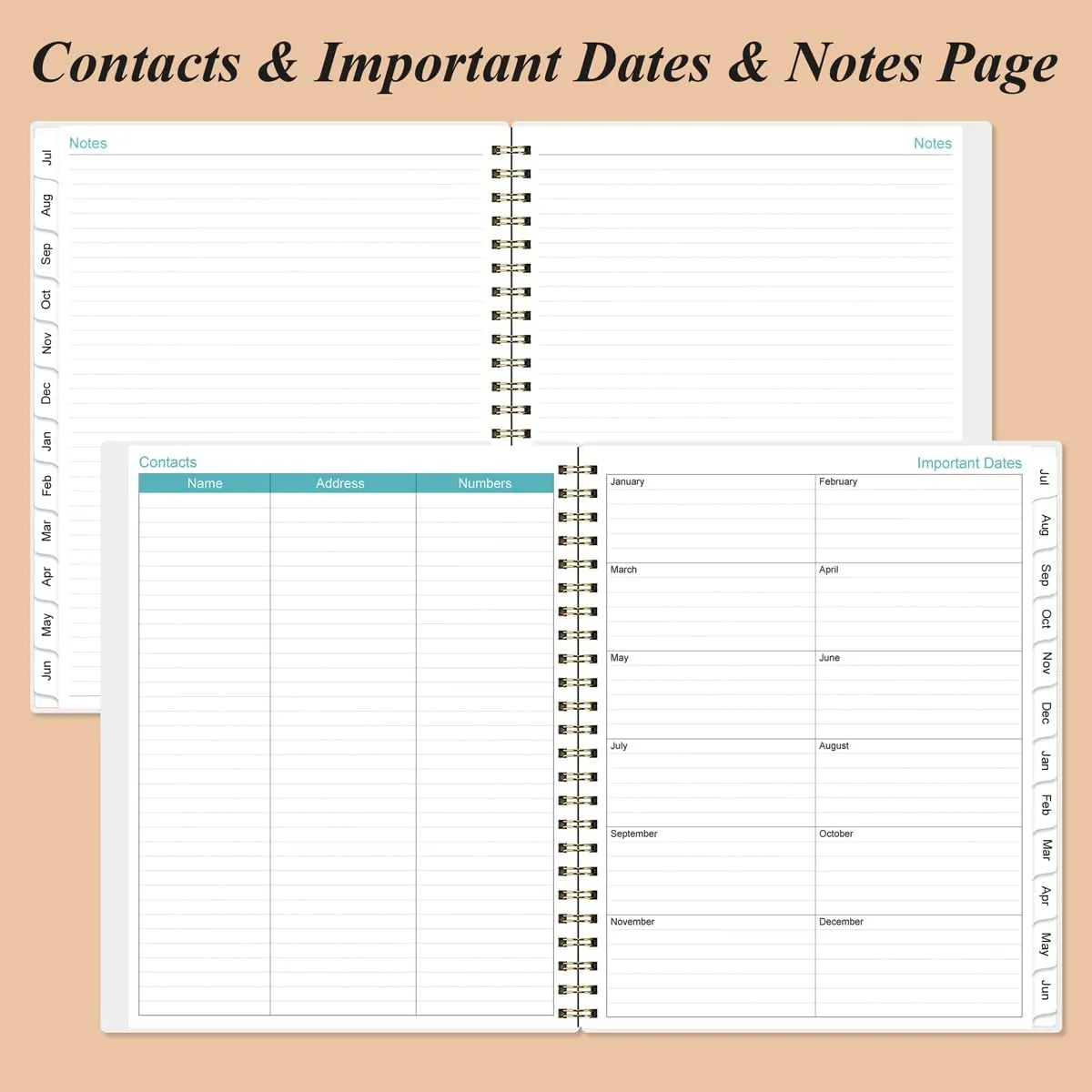 2025-2026 Daily & Monthly Planner - One Page Per Day, Daily Planner from July 2025 to June 2026, Planner 2025-2026 with 12 Monthly Tabs, 8.5" x 11", Rose Flower