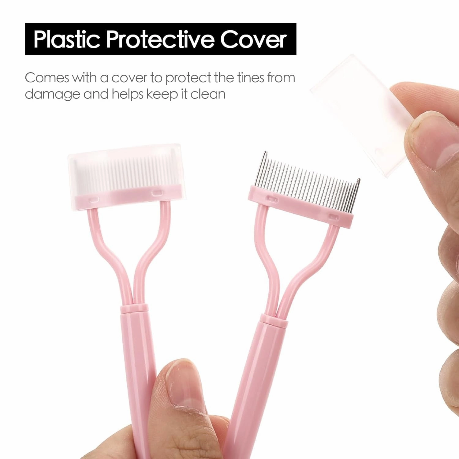 2 Pcs Eyelash Separator Tool Mascara Brushes Eyelash Comb Separator Definer Lash Comb for Combing, Separating Lashes - Light Pink