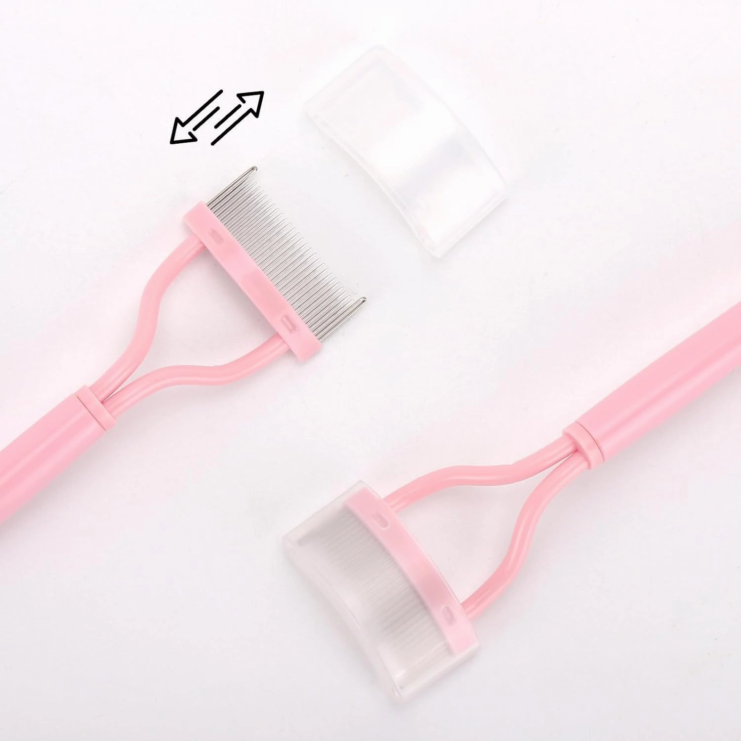 2 Pcs Eyelash Separator Tool Mascara Brushes Eyelash Comb Separator Definer Lash Comb for Combing, Separating Lashes - Light Pink