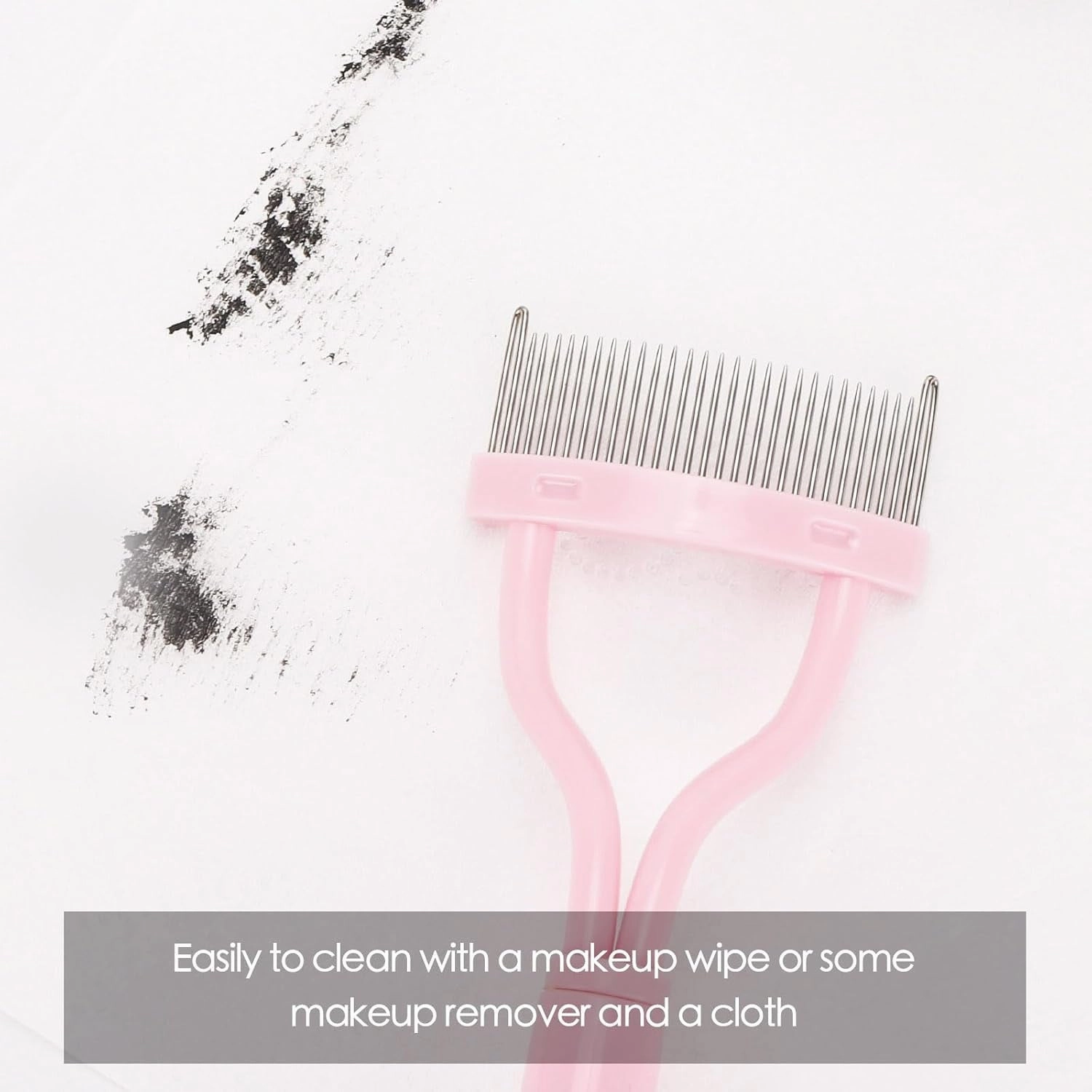 2 Pcs Eyelash Separator Tool Mascara Brushes Eyelash Comb Separator Definer Lash Comb for Combing, Separating Lashes - Light Pink