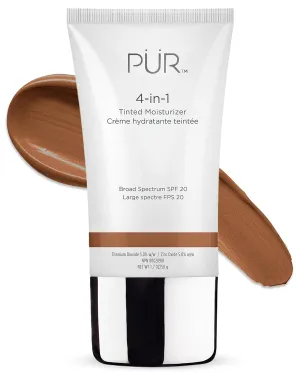 4-in-1 Tinted Moisturizer With SPF 20 - Hydrating Face Moisturizer, Primer, & Foundation With Shea Butter, Aloe Vera & Vitamin B3 - Vegan Friendly - Free of Paraben, Gluten & BPA