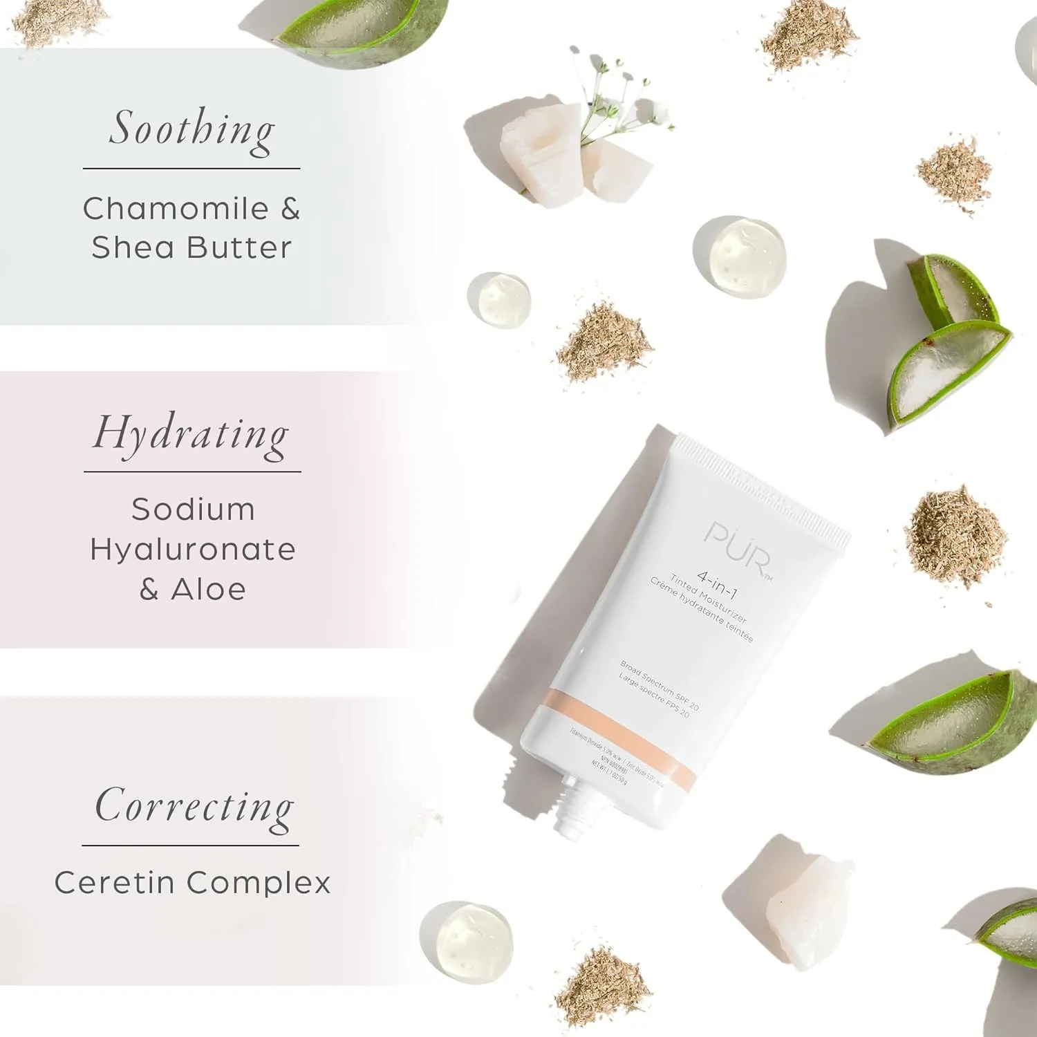 4-in-1 Tinted Moisturizer With SPF 20 - Hydrating Face Moisturizer, Primer, & Foundation With Shea Butter, Aloe Vera & Vitamin B3 - Vegan Friendly - Free of Paraben, Gluten & BPA
