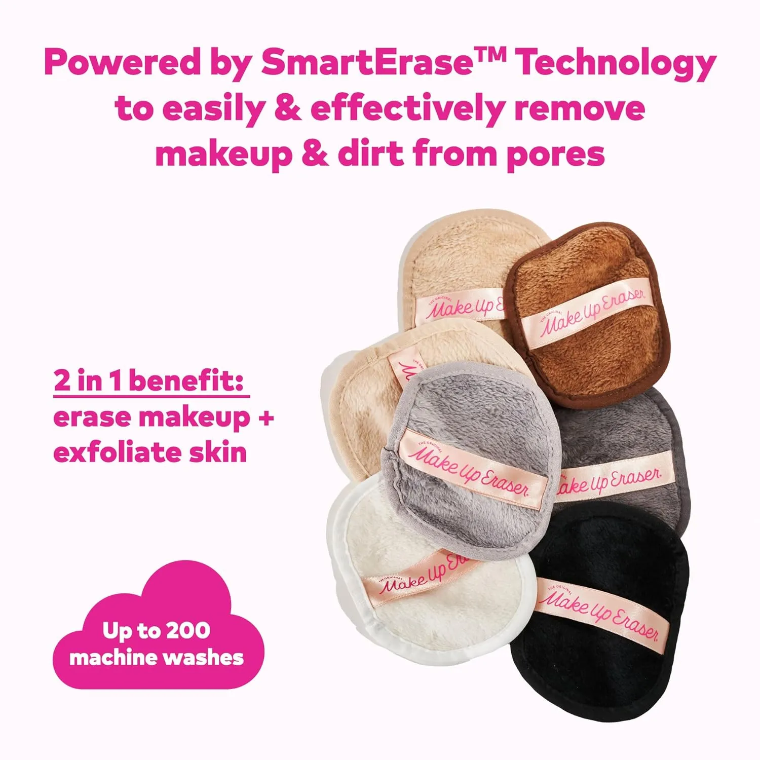 7-Day Set, Erase All Makeup with Just Water, Including Waterproof Mascara, Eyeliner, Foundation, Lipstick, Sunscreen, and More! 7ct
