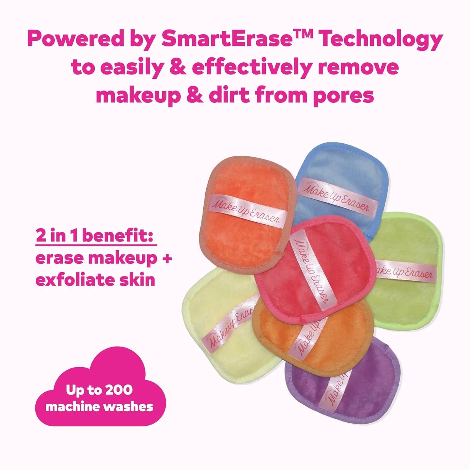 7-Day Set, Erase All Makeup with Just Water, Including Waterproof Mascara, Eyeliner, Foundation, Lipstick, Sunscreen, and More! 7ct