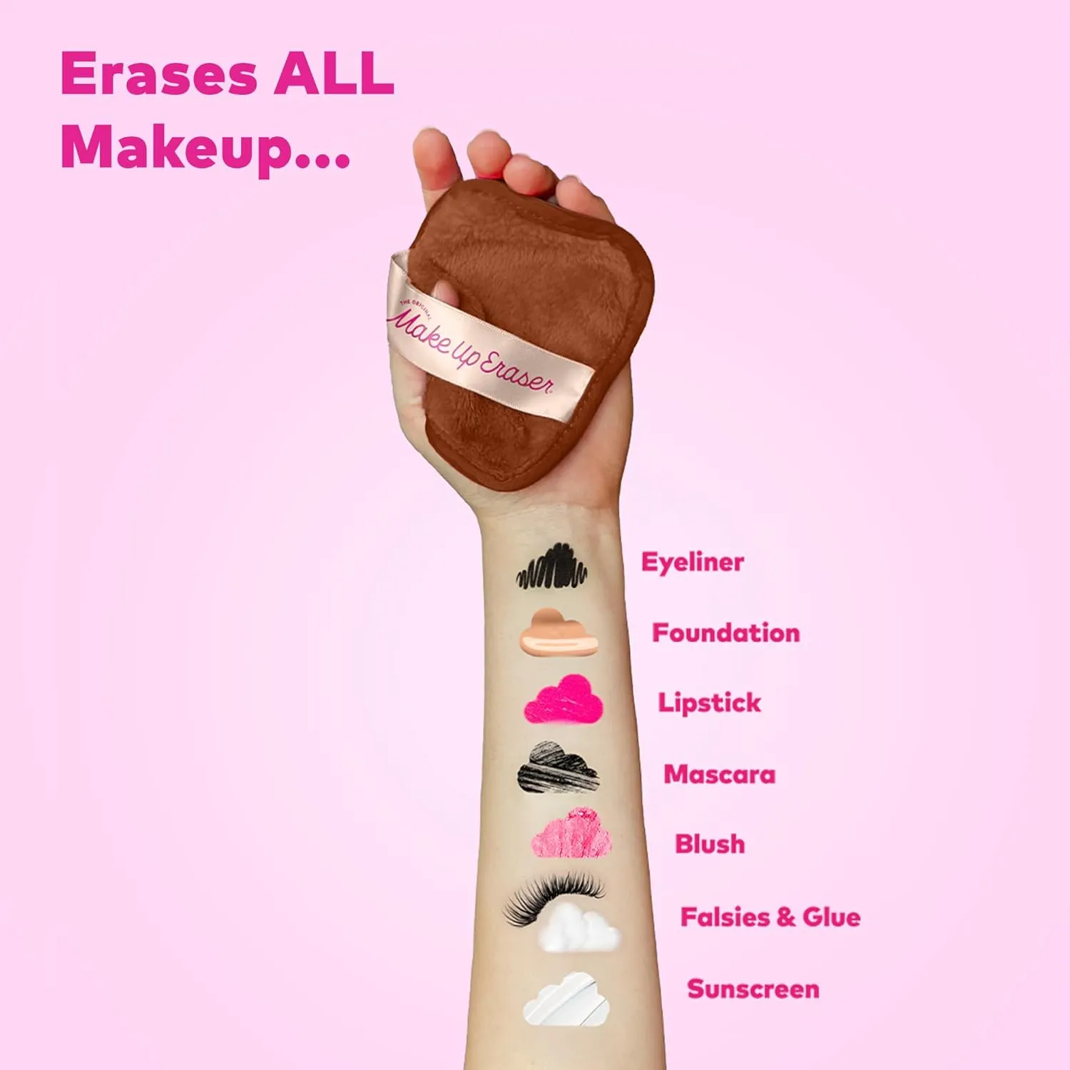 7-Day Set, Erase All Makeup with Just Water, Including Waterproof Mascara, Eyeliner, Foundation, Lipstick, Sunscreen, and More! 7ct