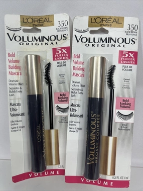 (2) 350 Black Brown Voluminous ORIGINAL WATERPROOF Loreal Mascara 4X Fuller Lash