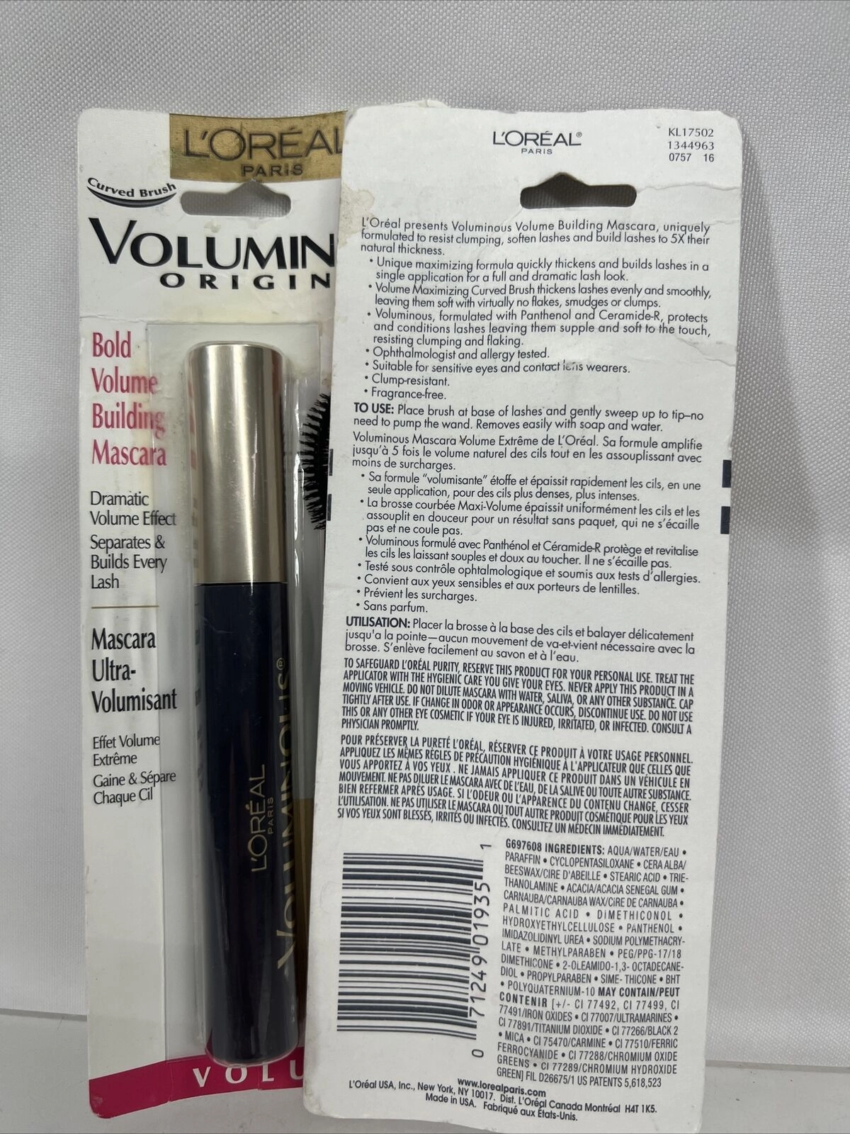 (2) 350 Black Brown Voluminous ORIGINAL WATERPROOF Loreal Mascara 4X Fuller Lash