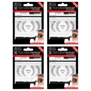 Ardell Individual Lashes X-tended Wear 105 - Long-Lasting DIY Lash Clusters, Eyelash Extensions Kit, 4 Pack