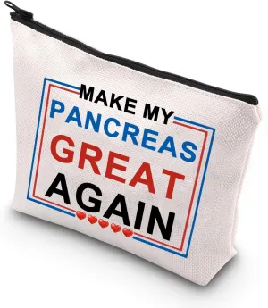 BDPWSS Diabetic Gift Diabetes Awareness Diabetes Warrior Gift Make My Pancreas Great Again Makeup Bag Diabetes Support Gift (Make Pancreas)