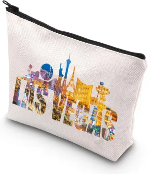 BDPWSS Las Vegas Makeup Bag Las Vegas Souvenir For Women Casino Gift Vegas Vacation Travel Toiletry Bag Las Vegas Trip Gift (Las Vegas)