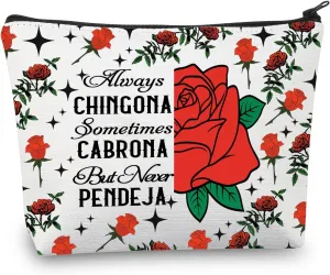 BDPWSS Latina Gift Always Chingona Sometimes Cabrona But Never Pendeja Makeup Bag Spanglish Gift Latina Power Gift (Cabrona Pendeja)