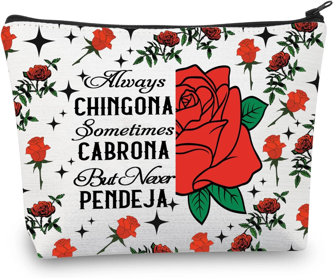 BDPWSS Latina Gift Always Chingona Sometimes Cabrona But Never Pendeja Makeup Bag Spanglish Gift Latina Power Gift (Cabrona Pendeja)