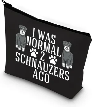 BDPWSS Schnauzer Makeup Bag Schnauzer Lover Gift I Was Normal 2 Schnauzers Ago Schnauzer Mom Gift Schnauzer Dog Owner Gift (Normal 2 Schnauzers BL)