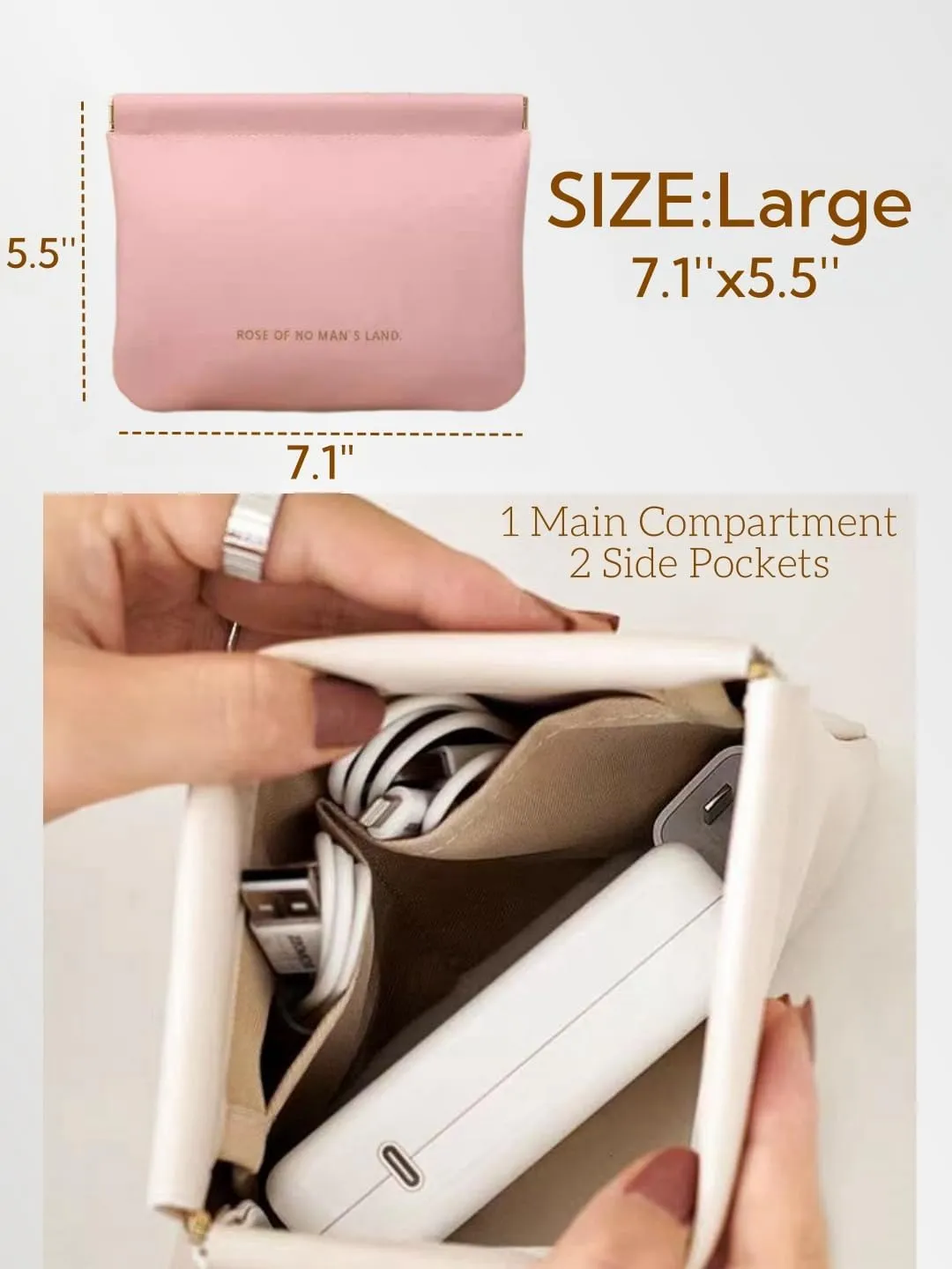 Cosmetic Bags for Women Small Makeup Bag for Purse Pu Leather Makeup Pouch Travel Makeup Bag with Zipper Make Up Bag for Travelling (Pink)