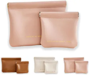 Cosmetic Bags for Women Small Makeup Bag for Purse Pu Leather Makeup Pouch Travel Makeup Bag with Zipper Make Up Bag for Travelling (Pink)