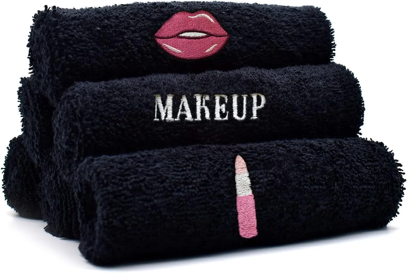 DAN RIVER Makeup Towel 100% Spun Cotton - (Pack of 6) Luxuriously Soft Reusable Makeup Remover Cloth, Facial Cleansing Cloth, of 6 13x13 Inch, Black Towels – Makeup