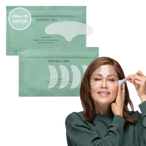Dermaclara Silicone Facial Patches - Anti-Wrinkle Face Patches for Frown, Smile Lines & Forehead, Reusable Overnight Silicone Wrinkle Pads, Up to 30 Uses - 4 Under Eye Patches & 1 Forehead Patch