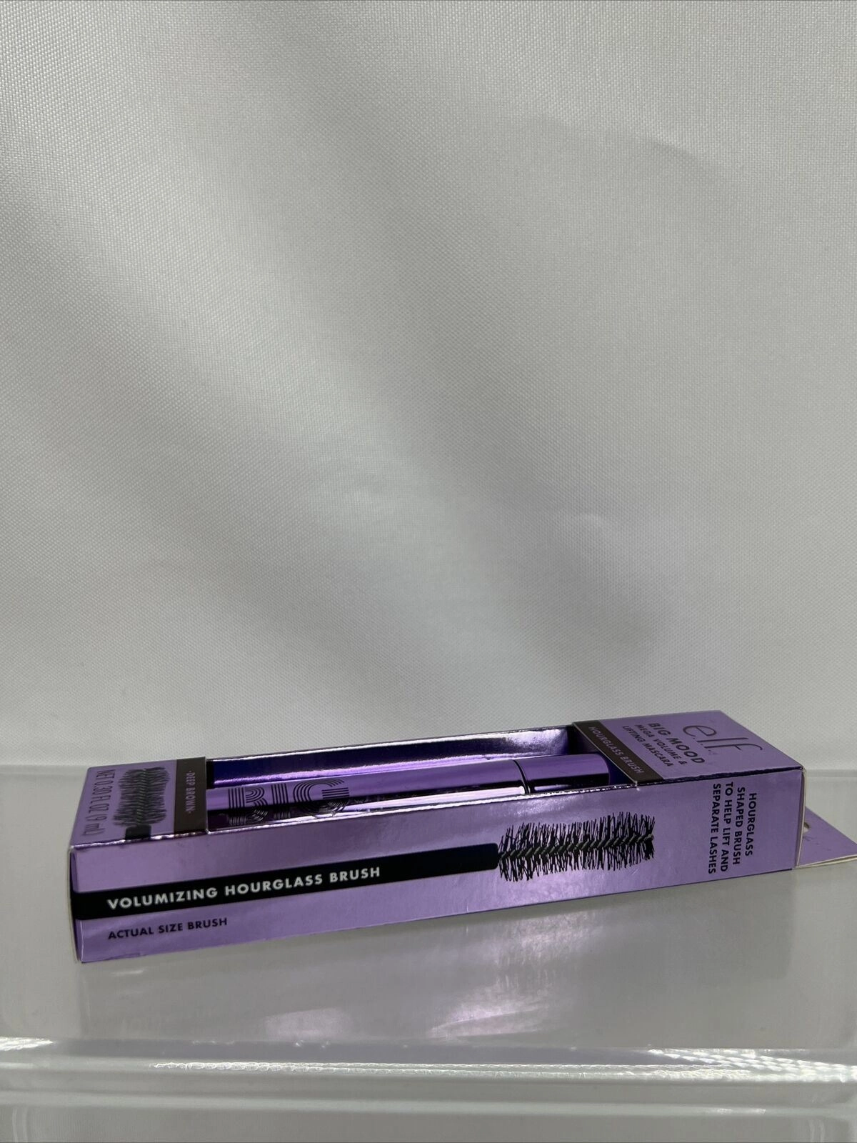 e.l.f. Deep Brown  Big Mood Mega Volume & Lifting Mascara Hourglass  Brush 82342