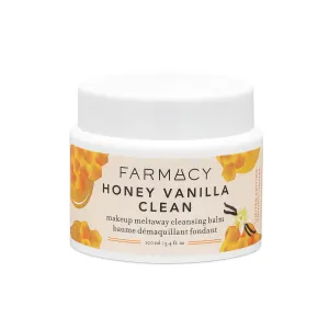 Farmacy Makeup Remover Cleansing Balm - Honey Vanilla Waterproof Makeup Remover & Oil Based Cleanser - Gentle Exfoliating Double Cleanser - Melts From Balm to Milky Lather (100ml)