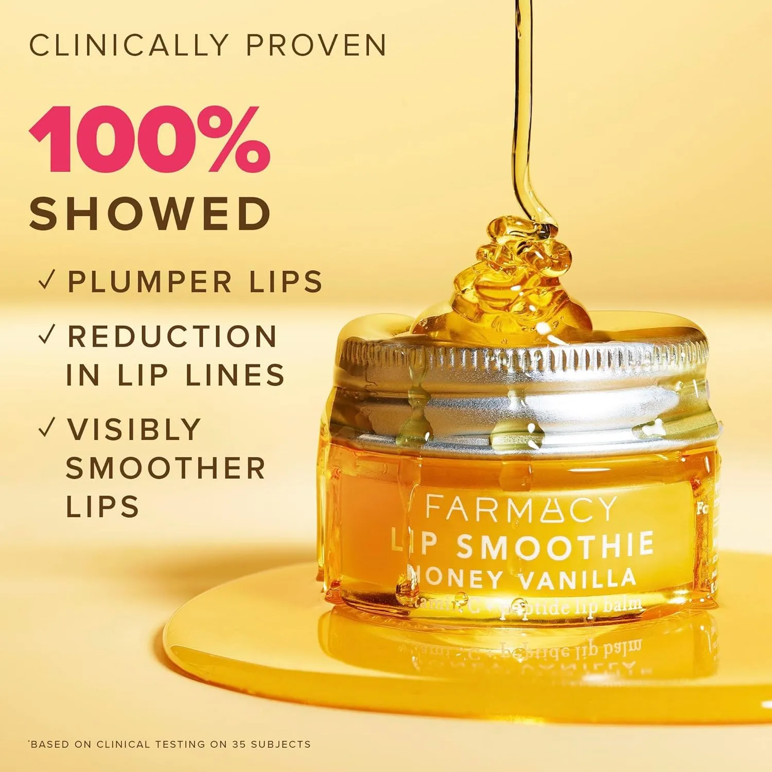 Farmacy Peptide Lip Balm - Lip Smoothie Hydrating Lip Balm with Vitamin C to Visibly Plump   Smooth Lip Lines - Nourishing Lip Treatment with a High-Gloss Finish - Honey Vanilla (10g)