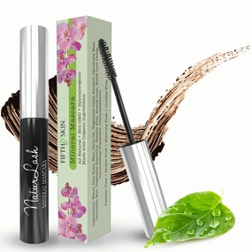 Fifth & Skin NATURLASH Natural Mascara (BROWN) - Hypoallergenic Mascara for Sensitive Eyes – Vegan & Cruelty Free Mascara – Gluten Free - Paraben Free - Nourish Lengthen & Thicken