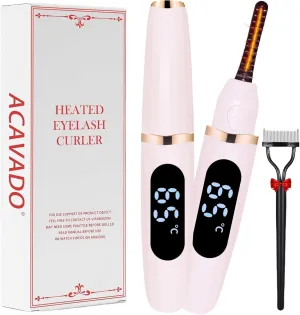 Heated Eyelash Curler, Heated Lash Curler Electric Eyelash Curler with Comb 3 Temp Settings for Makeup Tools for Achieving A Natural Curl and Long Lasting Eyelashes, Designed for Women, Beige