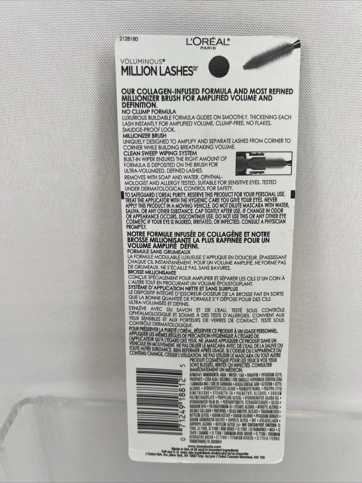 L'Oreal Voluminous Million Lashes Washable Mascara 655 Black Brown COMBINE SHIP