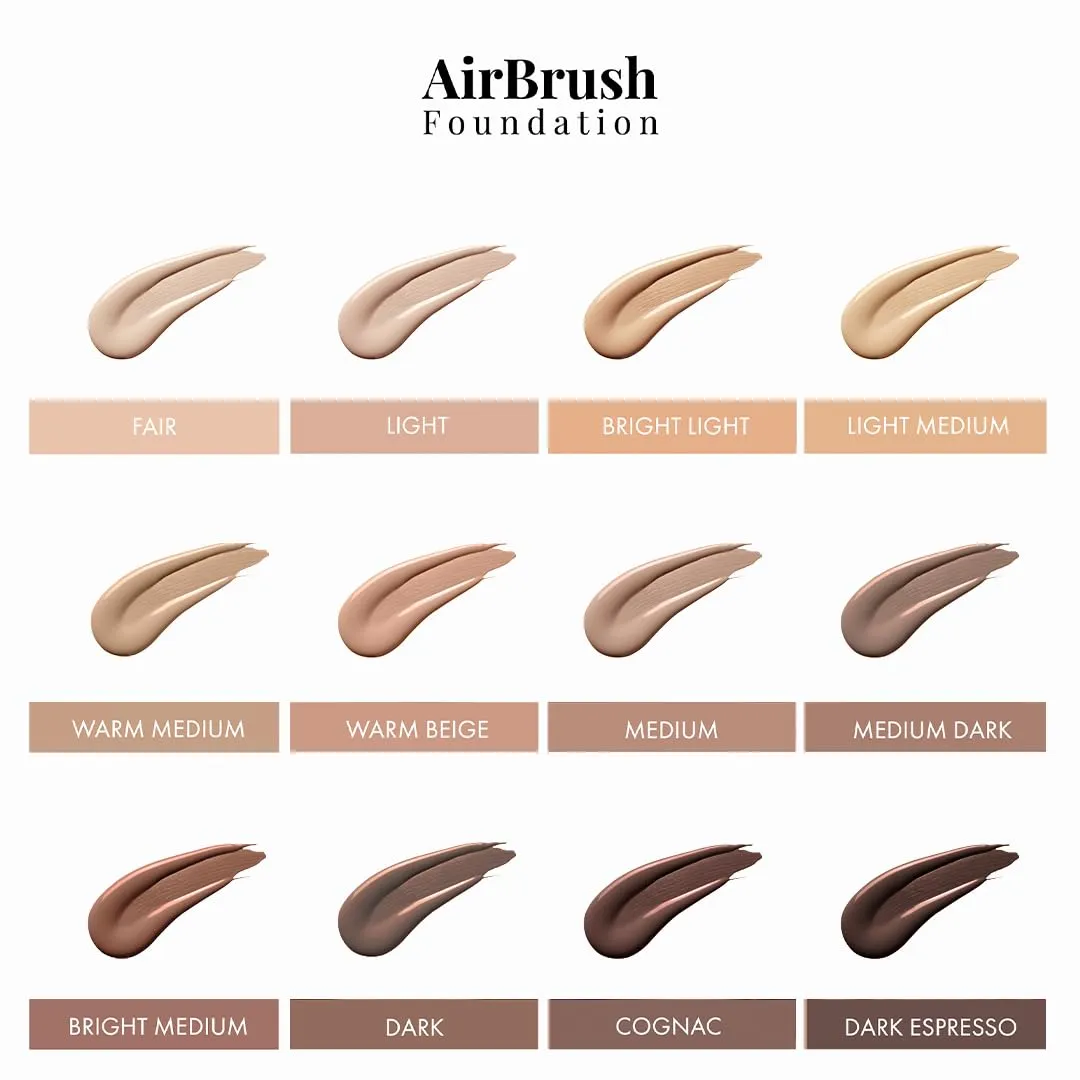 MagicMinerals AirBrush Foundation Set by Jerome Alexander - Complete 5pc Spray Makeup Set with Foundation, Primer, and Setting/Finishing Spray - for Smooth, Radiant Skin (Light)
