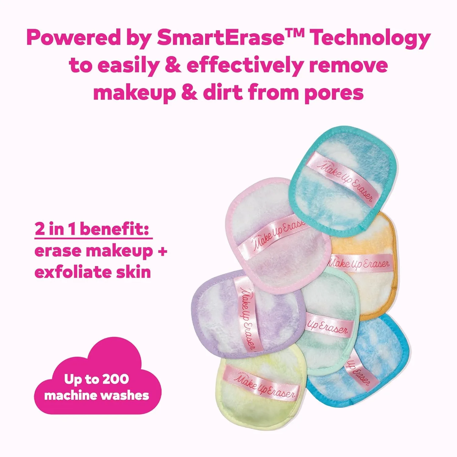Makeup Eraser The Original, 7-Day Set, Erase All Makeup with Just Water, Including Waterproof Mascara, Eyeliner, Foundation, Lipstick, Sunscreen, and More!