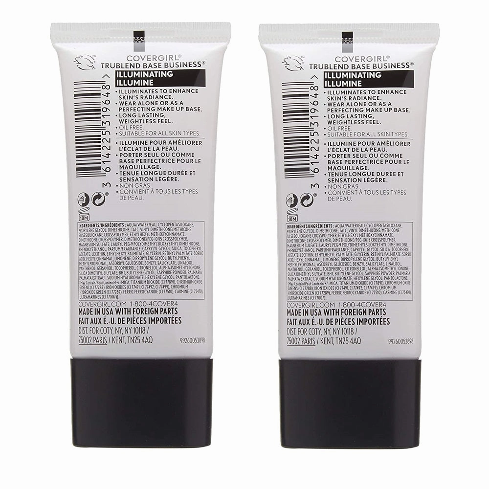 Pack of 2 CoverGirl Trublend Base Business Skin Primer, Illuminating
