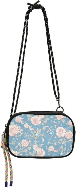 Pink Romantic Rose Sapphire Cross Body Purse Women Beauty with Credit Card Slots Black Handbag Date bolsos negros para mujeres