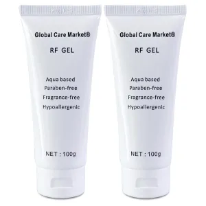 RF Gel (2 Pack) – Microcurrent Conductive Gel Primer for Face, Hyaluronic Acid Hydrating Cream for Use with Radio Frequency Face and Body Machines, Skin Cooling Lotion for IPL Hair Removals