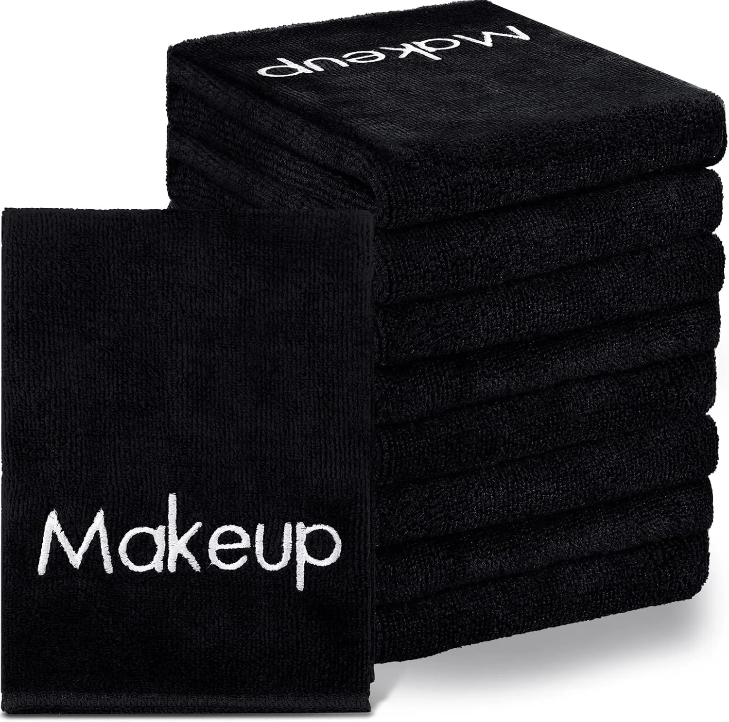 Shimeyao 20 Pack Makeup Towels Black Makeup Washcloths for Face Microfiber Remover Cloth 13x13 Inch Quick Dry Face Towels for Cleansing Hand