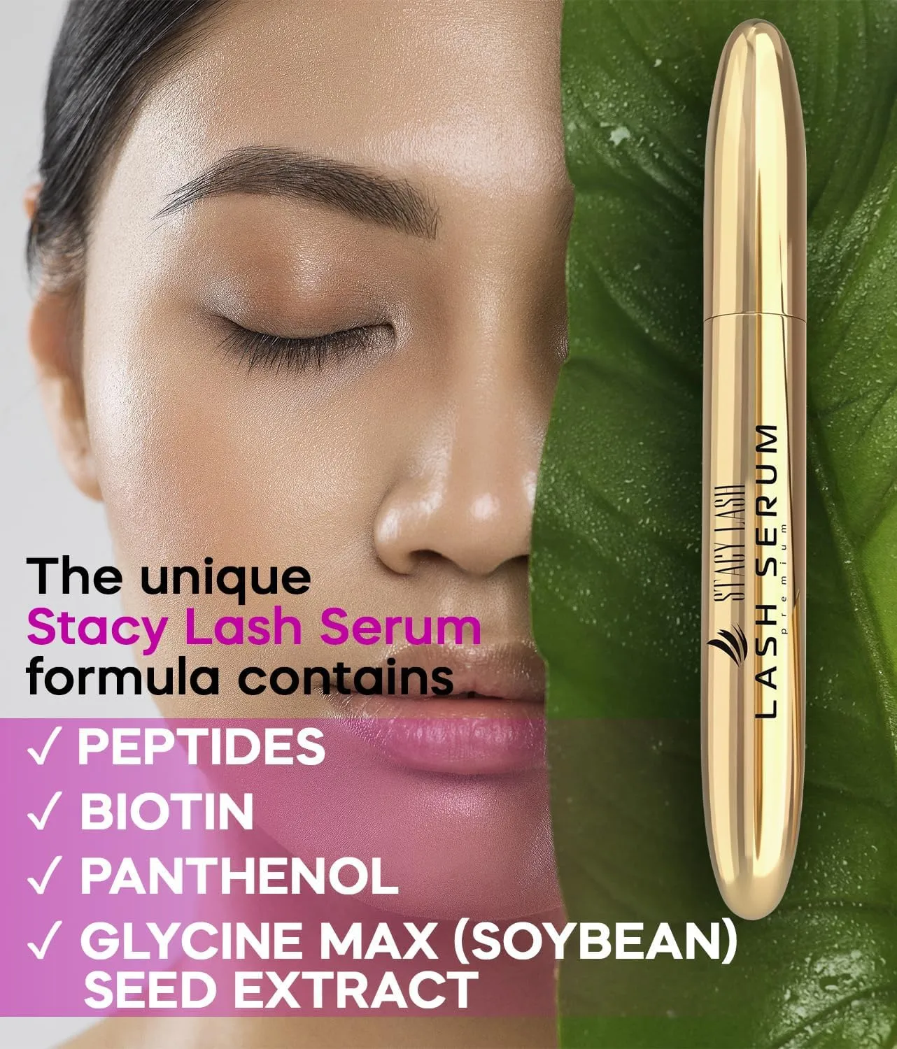 STACY LASH Lash Shampoo 50ml  Eyelash Growth Serum Eye Makeup Remover   Lash Serum for Eyelash Growth and Thickness/Lash Cleaning Kit of Lash Cleanser   Brush & Eyelash Serum to Grow Lashes