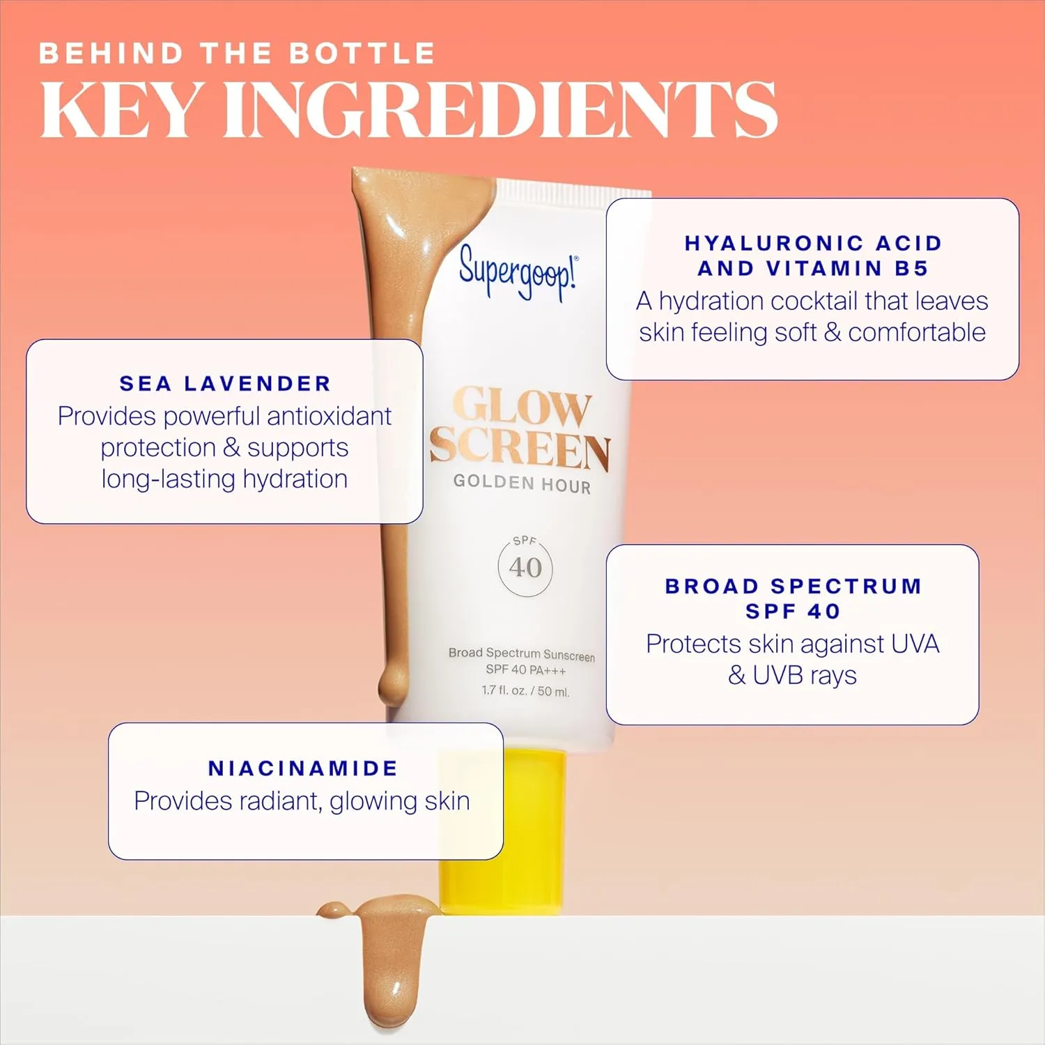 Supergoop! Glowscreen (SPF 40) - 2.5 fl oz - Glowy Primer   Broad Spectrum Tinted Sunscreen - Helps Filter Blue Light - Hydration - Hyaluronic Acid & Vitamin B5