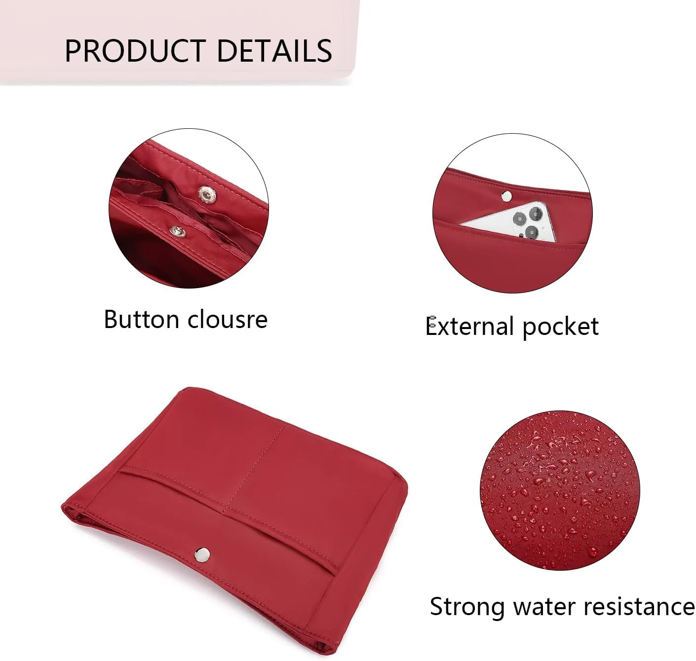 YONEBN waterproof Storage Bag Lightweight Large Capacity nylon Bag Inner Bag Handbag Organizer